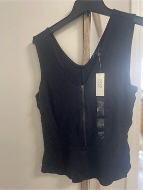 Banana Republic Black Zip-Front Sleeveless Top